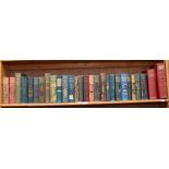 A shelf of Vintage hardback novels, including G A Henty, and Charles W Whistler