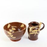 A David Cleverly "Haytown Mouse" Studio pottery jug, and a Cleverly snail bowl, diameter 19cm (2)