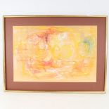 Chapman, coloured pastels circa 1960s, abstract composition, signed, 14.5" x 22", framed