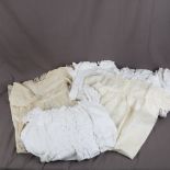 3 Victorian baby's gowns, with lace trimmed and embroidered decoration, and 2 cotton children's