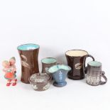 A group of Studio pottery, including Fishley Holland, and 1950s toy, height 11cm