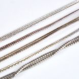 5 Danish silver multi-strand bracelets, all 20cm long, 49.4g total (5)