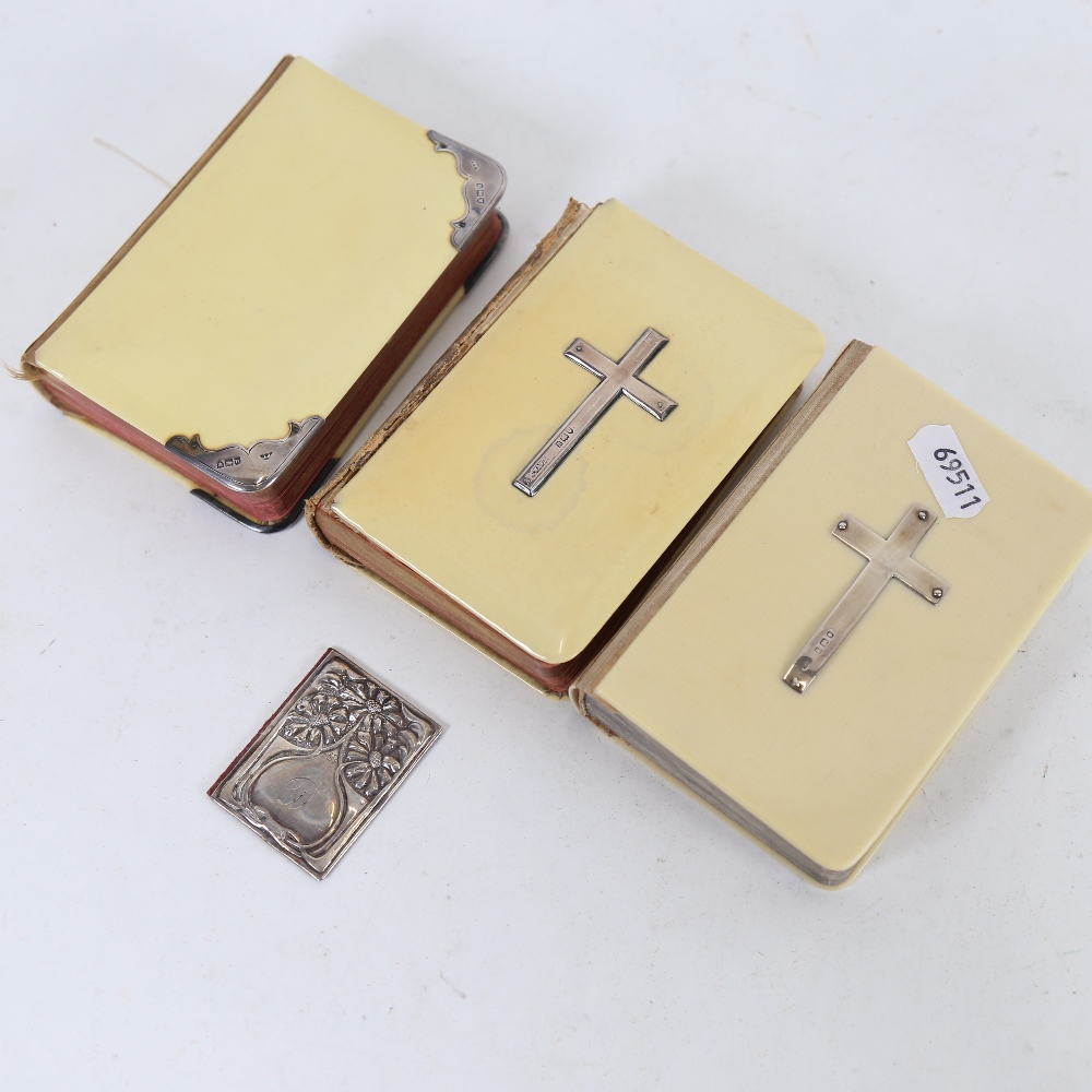 3 silver-mounted ivorine Bibles (3)