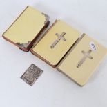 3 silver-mounted ivorine Bibles (3)