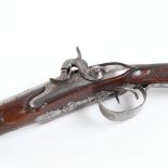 A 22 bore percussion double-barrelled sporting gun, circa 1800, signed Bouilliet, percussion