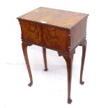 An Edwardian walnut sewing cabinet, W46cm, H70cm, D31cm