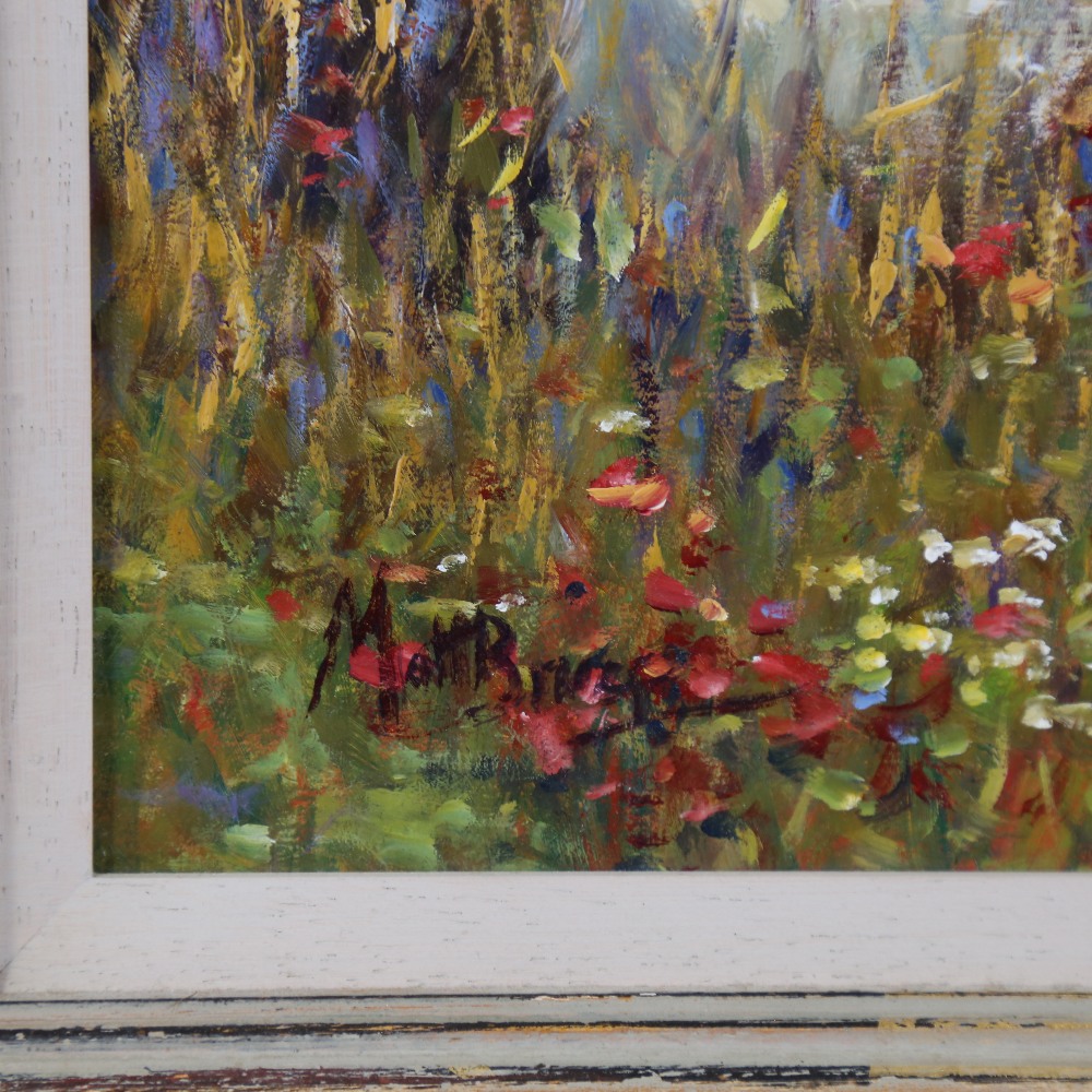 Matt Bruce (1915 - 2000), oil on board, geese in a meadow, signed, 10" x 11.5", framed Very good - Image 3 of 4