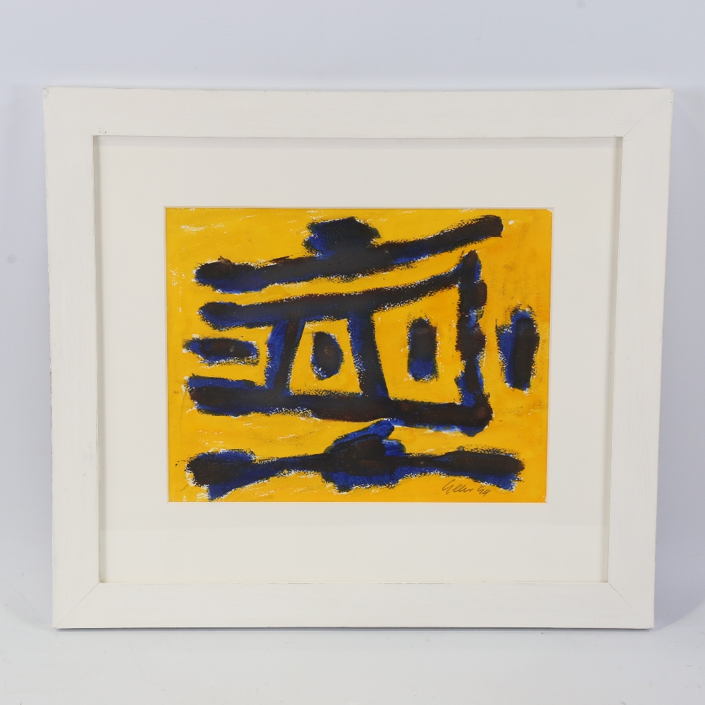 William Gear RA (1915 - 1997), mixed media on paper, abstract composition, signed and dated 1994, 9" - Image 2 of 4