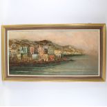 D Gabbini, oil on canvas, Continental coastal scene, signed, 20" x 30", framed Would benefit from