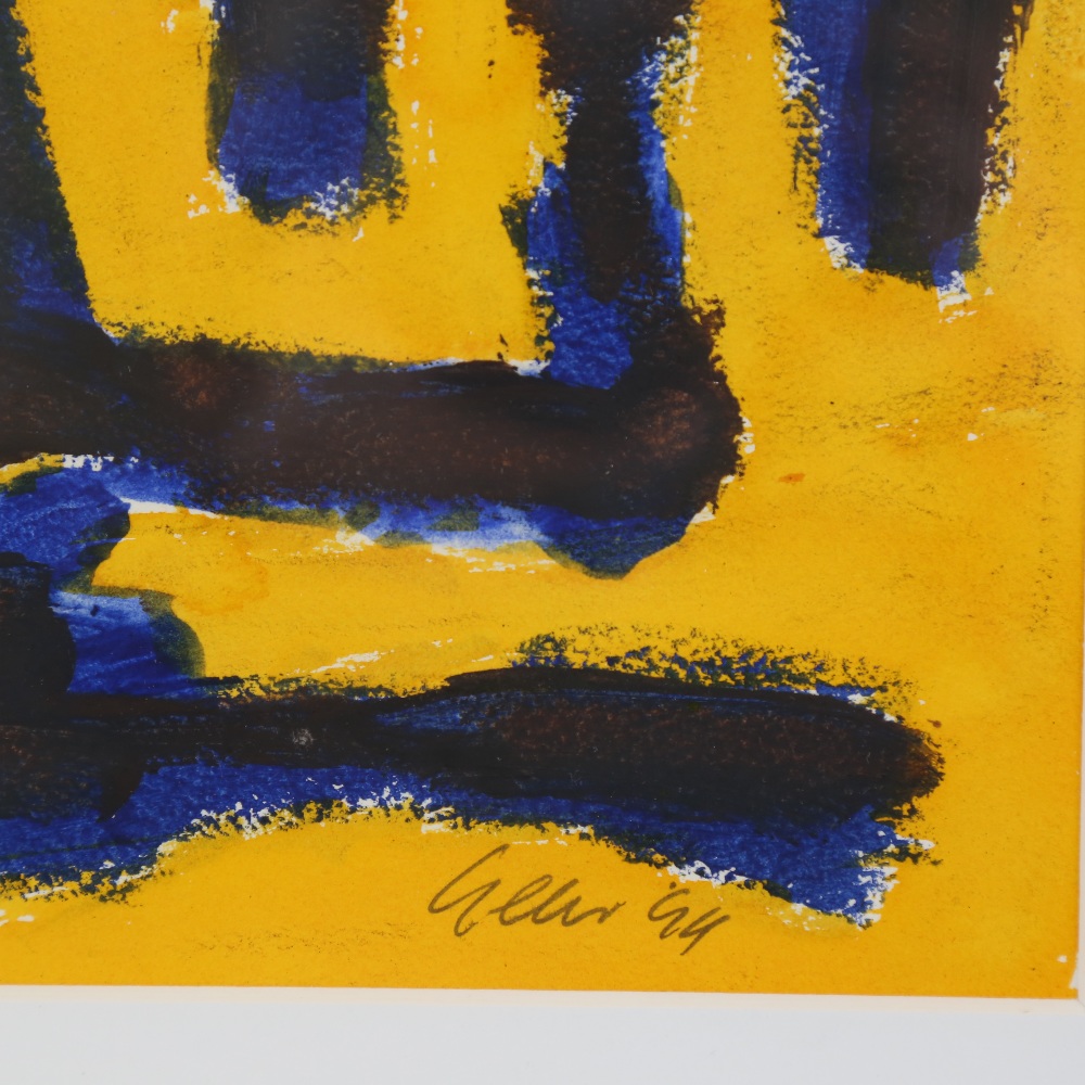 William Gear RA (1915 - 1997), mixed media on paper, abstract composition, signed and dated 1994, 9" - Image 3 of 4