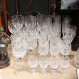 A set of drinking glasses, including Champagne, Sherry, Wine etc