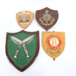 4 various shield plaques, including Cross Kukri Gurkhas and The Royal Sussex Regiment (4)