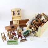 A large quantity of Vintage doll's house furniture