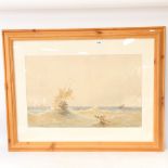 E Ravenscroft, watercolour, shipwreck, signed, image 42cm x 66cm