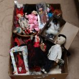 Various Vintage dolls and toys, including Oriental (boxful)