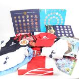 Various football and sporting related memorabilia, including Albion programmes, coins and scarves (