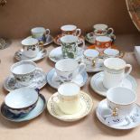Various Vintage porcelain cups and saucers, including Royal Doulton Berkshire