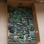 A large quantity of Vintage diecast military toy vehicles and tanks, including Corgi and Lesney (