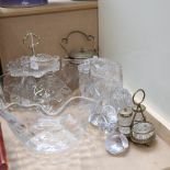 Various glass, including Linda Barker frilled bowl, egg paperweights, biscuit jar etc