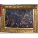 A modern oil on canvas, Classical scene, unsigned, in ornate gilt frame, overall frame dimensions