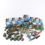 Various toy military vehicles and planes, including Matchbox, Tuf Toys, Airfix etc (boxful)