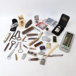 Various penknives, multi-tools and lighters (boxful)
