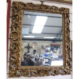 A Vintage gilt-framed foliate rectangular wall mirror, overall 68cm x 59cm