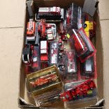 A group of Vintage toy fire engines and vehicles, including Del Prado (boxful)