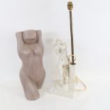 A Blanc-de-Chine figural table lamp for Schwarzburger Werkstatten " Capriccio" by Entwurf Gustav