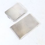 2 Danish silver engine turned cigarette cases, 9.2oz total (2)