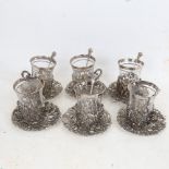 A silver plated tea drinking set for 6 people