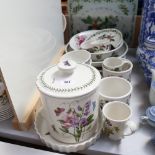 Various Portmeirion Botanic Garden china, including kitchen storage jar, pie dish, bowls etc