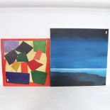 Carol Maddison, 2 acrylics on canvas, abstract studies, largest 60cm x 60cm (2)
