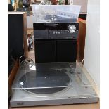 SONY - a micro hi-fi component system model CMT-MX550i, automatic stereo turntable system model PS-