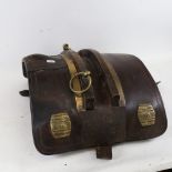 A 19th century brass-bound leather and mahogany horse's pulling harness