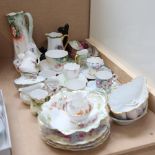 Various Vintage floral teacups and saucers