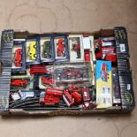 Various Vintage toy fire engines and vehicles, including Corgi Classics, Lledo etc (boxful)