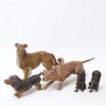 Various miniature cold painted metal dog figures, including Dachshund (5)