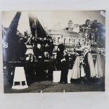 A Vintage large scale original photograph, Churchill visiting Hastings East Sussex, 30.5cm x 38cm