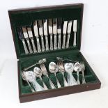 A cased set of Sheffield silver plated cutlery for 6 people