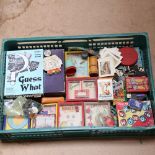 Various Vintage games and toys, playing cards etc (boxful)
