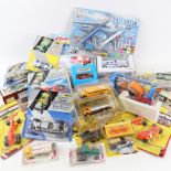 A large quantity of various Vintage plastic toy cars and vehicles, including Tuf Toys, Matchbox,