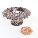 A Hispano-Moresque lustre faience tazza, and another small dish, tazza diameter 27cm.