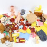 Various Vintage doll's house furniture and fittings (boxful)