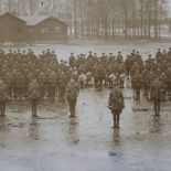 A First World War Period panoramic Regimental photograph, by H R Gwyer Gibbs in Pirbright, framed,