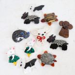 A group of Vintage animal costume jewellery brooches