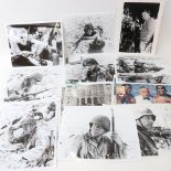 A group of Vintage black and white 8" x 10" military war movie photographs, including The Big Red