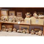 A large group of Enesco Cherished Teddies composition bear figurines, some boxed