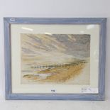 Jean Howell, watercolour gouache, Cooden Beach, 2004, image 28cm x 38cm