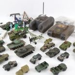 A quantity of various military toys and vehicles, including Matchbox (boxful)